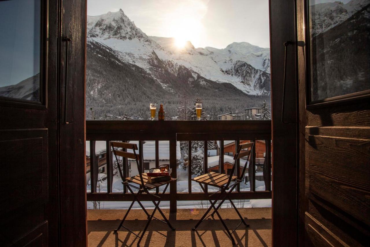 Doppelzimmer mit Balkon und Blick auf den Mont Blanc